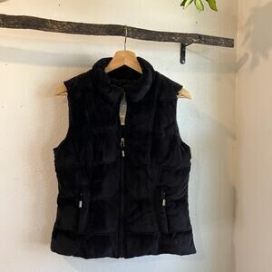 Eddie Bauer Black Goose Down Soft Puffer Plush Zip Up Snow Vest Size Small